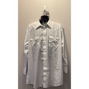 Vintage Panhandle Slim Pearl Snap Shirt Mens 18-34  Blu‎ Pinstripe Western Rodeo